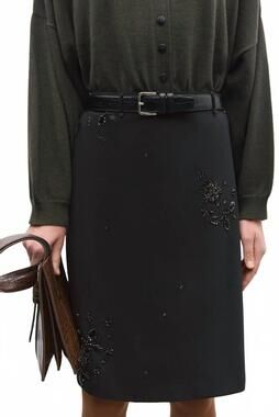 NEW CORDERA embellished tailoring skirt in black